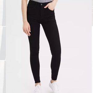 Black American Eagle Super Hi-Rise Jegging 8 Short